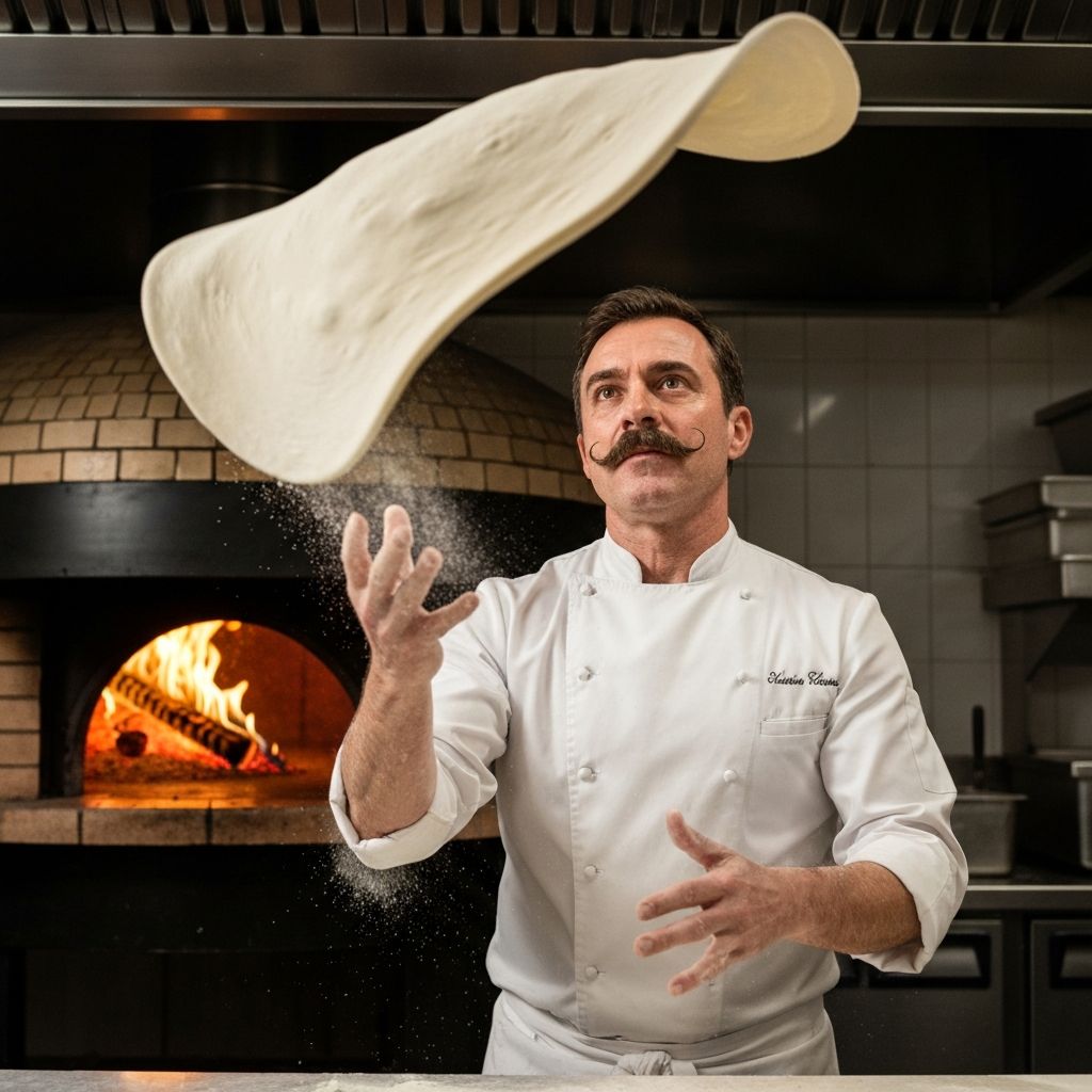 Chef preparando pizza